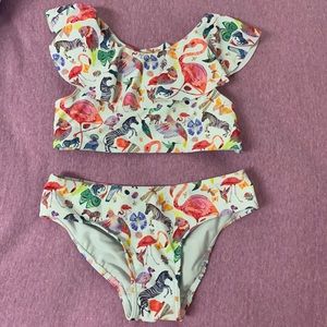 Girls H&M animal print bikini. Size 6-8.